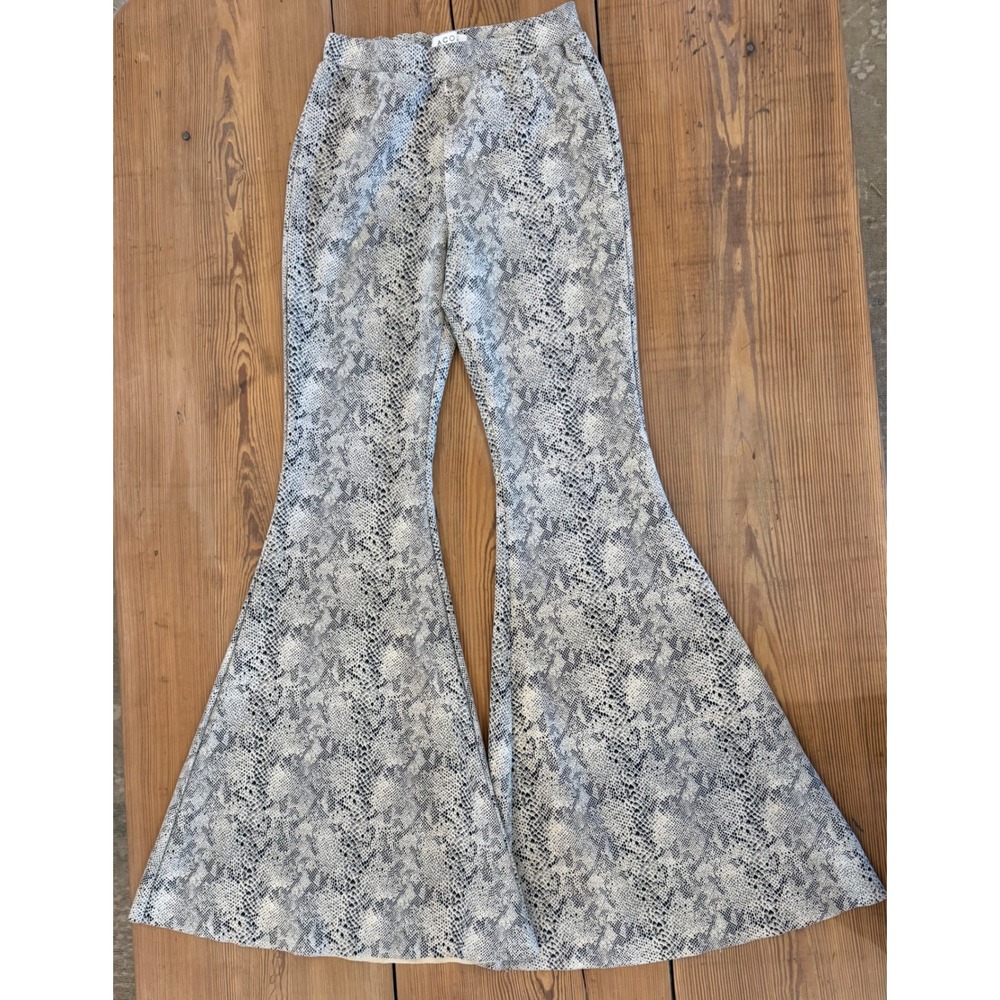 ACOA Snake Print‎ Flare Bell Bottom Pants Size S Boho Festival Disco Western